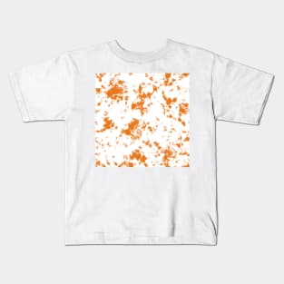 Orange and white Storm - Tie-Dye Shibori Texture Kids T-Shirt